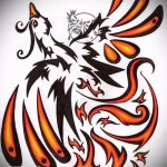Интересный эскиз наколки феникс – стильный рисунок для использования как эскиз для тату с фениксом