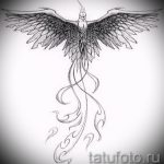 Необычный эскиз татуировки феникс – стильный рисунок для использования как эскиз для тату с огненной птицей