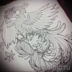 Интересный эскиз наколки феникс – красивый рисунок для использования как эскиз для татуировки с фениксом