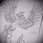 Эксклюзивный эскиз тату феникс – стильный рисунок для использования как эскиз для тату с огненной птицей