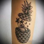Классный вариант выполненной татуировки ананас – рисунок подойдет для тату ананас на руке