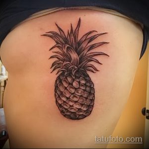Классный пример готовой наколки ананас – рисунок подойдет для tattoo ananas
