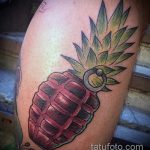 Уникальный пример выполненной татуировки ананас – рисунок подойдет для тату ананас на руке