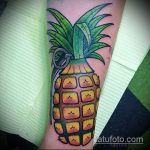 Уникальный пример готовой тату ананас – рисунок подойдет для тату ананас на пальце