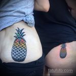 Классный вариант готовой тату ананас – рисунок подойдет для тату ананаса на ноге