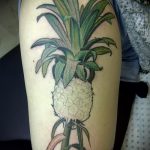 Классный пример выполненной тату ананас – рисунок подойдет для tattoo ananas