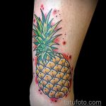 Зачетный пример нанесенной татуировки ананас – рисунок подойдет для тату ананас на руке
