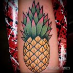 Крутой пример готовой наколки ананас – рисунок подойдет для тату ананас tiny love