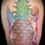 Оригинальный вариант готовой тату ананас – рисунок подойдет для тату ананас на запястье