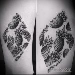 Зачетный вариант готовой тату ананас – рисунок подойдет для tattoo ananas