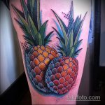 Классный вариант выполненной татуировки ананас – рисунок подойдет для тату ананас акварель