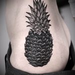 Уникальный пример готовой тату ананас – рисунок подойдет для tattoo ananas