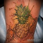 Крутой вариант выполненной тату ананас – рисунок подойдет для тату ананас акварель