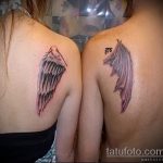 Уникальный вариант нанесенной татуировки ангел и демон – рисунок подойдет для тату ангел и демон на руке