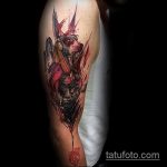 Крутой пример готовой татуировки Анубис – рисунок подойдет для tattoo anubis