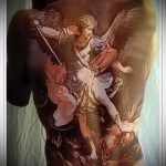 Интересный вариант готовой тату Архангел Михаил – рисунок подойдет для тату архангел михаил на зоне