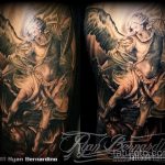 Зачетный пример готовой татуировки Архангел Михаил – рисунок подойдет для архангел михаил тату на руке