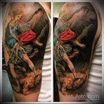 Прикольный вариант готовой татуировки Архангел Михаил – рисунок подойдет для тату архангел михаил на спине
