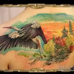 Уникальный пример готовой татуировки аист – рисунок подойдет для тату аист и цветы