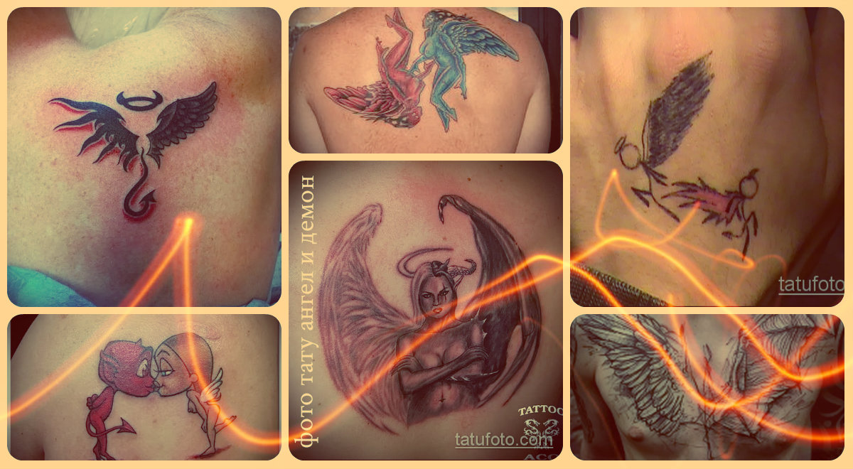 Фото тату ангел и демон - подборка интересных готовых татуировок с рисунком демона и ангела