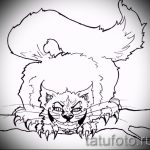 Прикольный вариант тату эскиз чеширский кот – можно использовать для тату улыбка чеширского кота