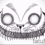 Интересный вариант татуировки эскиз чеширский кот – можно использовать для тату чеширский кот девушек
