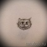 Оригинальный вариант татуировки эскиз чеширский кот – можно использовать для тату чеширский кот и часы