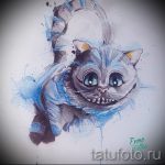 Уникальный вариант татуировки эскиз чеширский кот – можно использовать для чеширский кот картинки тату