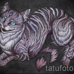 Оригинальный вариант тату эскиз чеширский кот – можно использовать для тату чеширский кот на спине