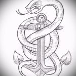 Прикольный вариант тату эскиз змеи – можно использовать для тату змея на лопатке