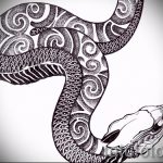 Интересный вариант татуировки эскиз змеи – можно использовать для тату змея и скорпион