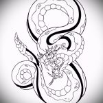 Оригинальный вариант татуировки эскиз змеи – можно использовать для голова змеи тату