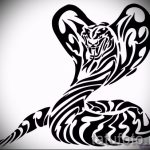 Оригинальный вариант тату эскиз змеи – можно использовать для тату змея и роза