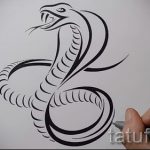 Интересный вариант татуировки эскиз змеи – можно использовать для тату змеи мужчин