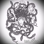 Прикольный вариант татуировки эскиз змеи – можно использовать для тату змея на руке