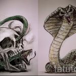 Оригинальный вариант татуировки эскиз змеи – можно использовать для тату змей спине