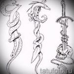 Достойный вариант тату эскиз змеи – можно использовать для тату змей плече