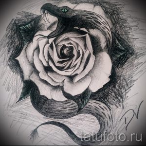 Уникальный вариант татуировки эскиз змеи – можно использовать для тату змея на руке