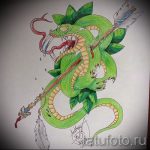 Классный вариант татуировки эскиз змеи – можно использовать для тату змея и роза