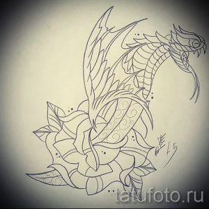 Оригинальный вариант тату эскиз змеи – можно использовать для тату змеи мужчин