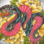 Стильный вариант тату эскиз змеи – можно использовать для тату змея обвивает руку