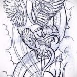 Оригинальный вариант татуировки эскиз змеи – можно использовать для тату змея рукав