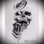 Достойный вариант татуировки эскиз змеи – можно использовать для тату змей шее