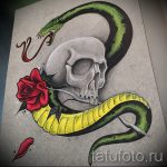 Уникальный вариант татуировки эскиз змеи – можно использовать для тату змея на бедре