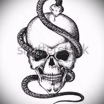 Стильный вариант тату эскиз змеи – можно использовать для змей картинка тату