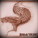 Классный вариант татуировки эскиз змеи – можно использовать для змей картинка тату