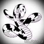 Интересный вариант татуировки эскиз змеи – можно использовать для тату змея на бедре