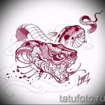 Интересный вариант тату эскиз змеи – можно использовать для тату змея рукав