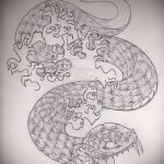Стильный вариант татуировки эскиз змеи – можно использовать для тату змея обвивает руку