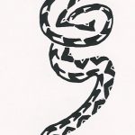 Уникальный вариант татуировки эскиз змеи – можно использовать для тату змея с розой